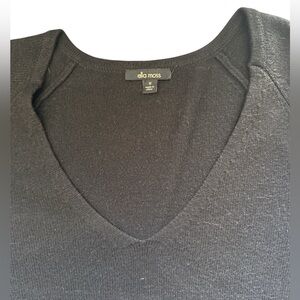 Ella Moss Classic V Neck Black Knit Sweater